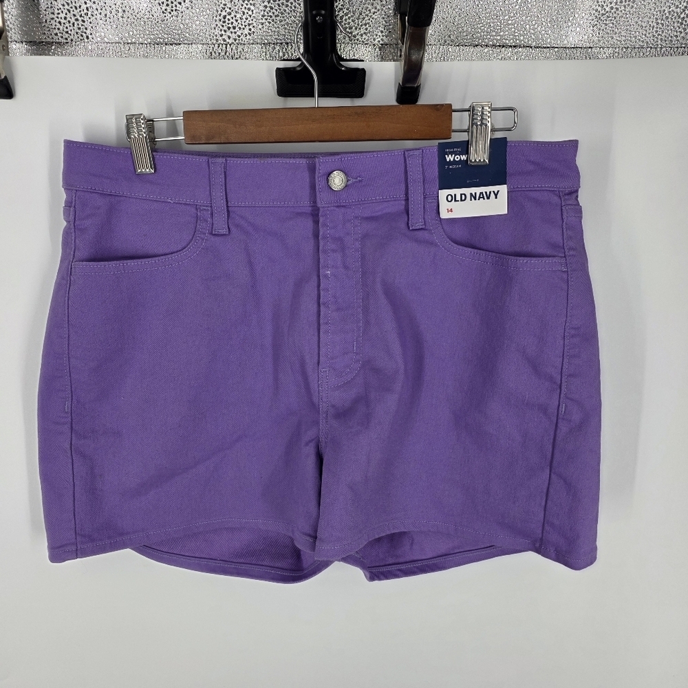 Old Navy High-Rise Wow Shorts 14 Purple 3" Inseam NWT